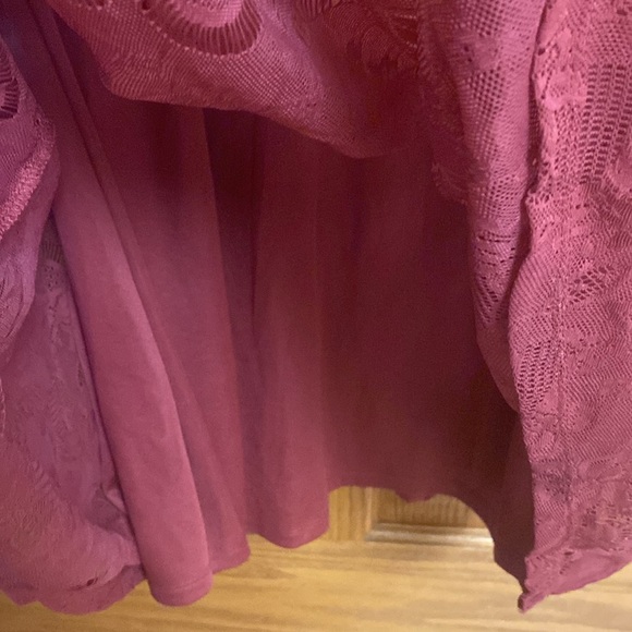 Altar’d State Women’s M Merlot Wine Bell Sleeve Shift Dress w/ Back Tie - Picture 6 of 8